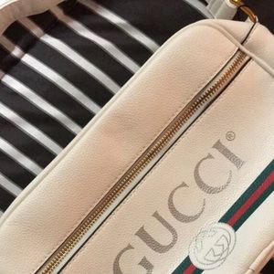 White Leather Gucci Armbag with tag